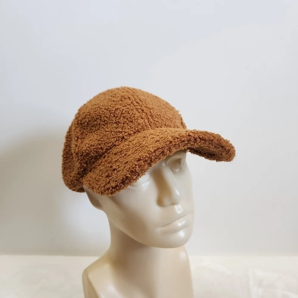 Public Opinion Tan Toffee Teddy Fleece Fuzzy Women's Baseball Hat Cap